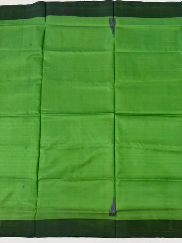 Vegan Silk Saree | No Zari | No Blouse | Handwoven | Leaf Green & Purple | Ships from California